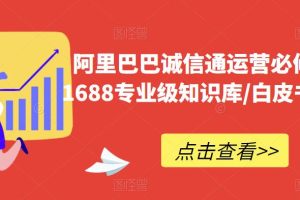 阿里巴巴诚信通运营必修课程，​1688专业级知识库/白皮书/全攻略