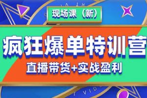 抖音短视频疯狂爆单特训营现场课（新）直播带货+实战案例